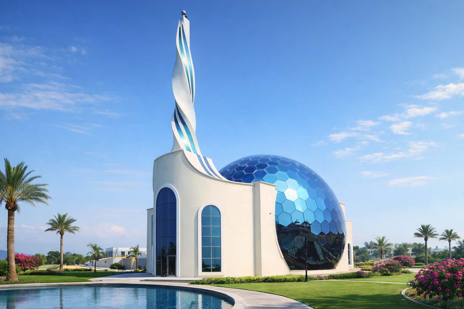 আমিরাতে রমজানের সময় উদ্বোধন হলো কাঁচের গম্বুজের তৈরি নতুন মসজিদটি